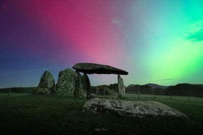 Pentre Ifan Burial Chamber Northern Lights 2024